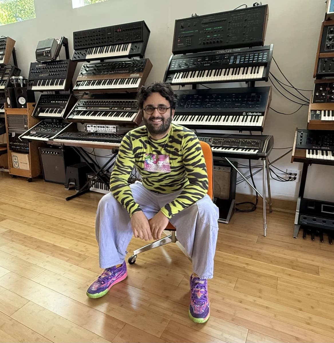 Mr. Daniel recording sounds for MagiMusic at the Vintage Synthesizer Museum